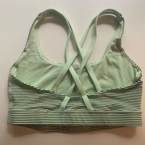 LULULEMON Mint Stripe Sports Bra SZ 4